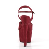 Burgundske Koženka 18 cm ADORE-709FS dámské sandály na podpatku