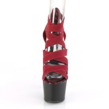 Burgundske elastický pás 18 cm ADORE-748SP pleaser boty na podpatku