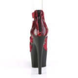 Burgundske elastický pás 18 cm ADORE-748SP pleaser boty na podpatku