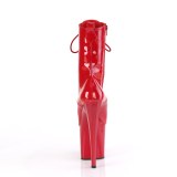 ENCHANT-1040 19 cm pleaser kozačky na vysoké podpatky Červené