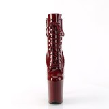 FLAMINGO-1020 20 cm pleaser kozačky na vysoké podpatky burgundske