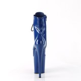 FLAMINGO-1020 20 cm pleaser kozačky na vysoké podpatky modré