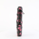 FLAMINGO-1020KISSES 20 cm pleaser kozačky na vysoké podpatky cerny