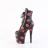 FLAMINGO-1020KISSES 20 cm pleaser kozačky na vysoké podpatky cerny