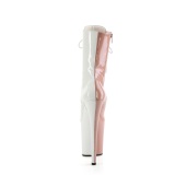 FLAMINGO-1040TT 20 cm pleaser kozačky na vysoké podpatky blush bílé