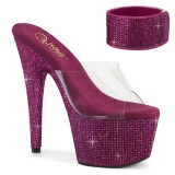 Fuchsia 18 cm 712RS vysoké podpatky s kotníková manžeta strass platformě