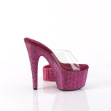 Fuchsia 18 cm 712RS vysoké podpatky s kotníková manžeta strass platformě