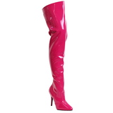 Fuchsia Lakované 13 cm SEDUCE-3010 Kozačky Nad Kolena pro Muže