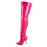 Fuchsia Lakované 13 cm SEDUCE-3010 Kozačky Nad Kolena pro Muže