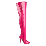 Fuchsia Lakované 13 cm SEDUCE-3010 Kozačky Nad Kolena pro Muže