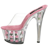 Fuchsia Průhledný 18 cm ADORE-701FL Platformě Vysoké Podpatku
