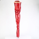 Glitter 18 cm ADORE-3020GP Červený kozačky nad kolena šněrovací