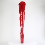 Glitter 20 cm ADORE-3020GP Červený kozačky nad kolena šněrovací