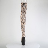 Hadí vzor modré 18 cm ADORE hnedy kozačky nad kolena šněrovací