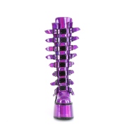 Hologram 14 cm SWING-815 alternativní kozačky platformě přezky nachovy