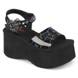 Hologram 6,5 cm Demonia FUNN-10 emo Platformě Klínové Sandály