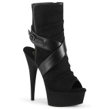 Imitace semišové 15 cm DELIGHT-1034 pleaser kotnikové kozačky