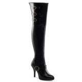Koženka 13 cm DIVA-3006X elastické kozačky nad kolena pro silná lýtka