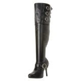 Koženka 13 cm DIVA-3006X elastické kozačky nad kolena pro silná lýtka