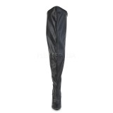 Koženka 13 cm SEDUCE-3000WC elastické kozačky nad kolena pro silná lýtka