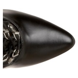 Koženka 13 cm SEDUCE-3024 Černý kozačky nad kolena šněrovací