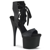Koženka 18 cm ESTEEM-700-14 vysoké podpatky s kotníkovými tkaničky