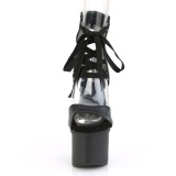Koženka 18 cm ESTEEM-700-14 vysoké podpatky s kotníkovými tkaničky