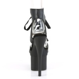 Koženka 18 cm ESTEEM-700-14 vysoké podpatky s kotníkovými tkaničky