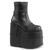 Koženka 18 cm STACK-201 Gothic Pánské Bílé Kozačky Platformě