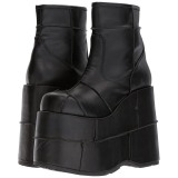 Koženka 18 cm STACK-201 Gothic Pánské Bílé Kozačky Platformě