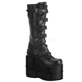 Koženka 18 cm STACK-308 Platformě Gothic Kozačky Pánské