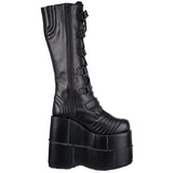 Koženka 18 cm STACK-308 Platformě Gothic Kozačky Pánské