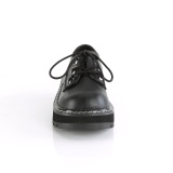 Koženka 3 cm LILITH-99 Černé punkové boty s tkaničkami