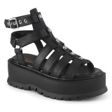 Koženka 5 cm SLACKER-18 emo gladiátor sandály na platformě