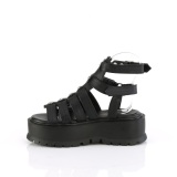 Koženka 5 cm SLACKER-18 emo gladiátor sandály na platformě
