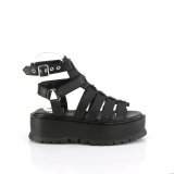 Koženka 5 cm SLACKER-18 emo gladiátor sandály na platformě
