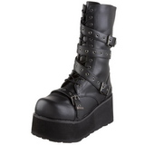 Koženka 8,5 cm TRASHVILLE-205 Platformě Gothic Kozačky Pánské