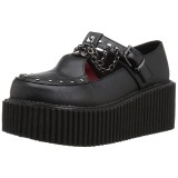 Koženka CREEPER-215 Platformě Creepers Boty Dámské