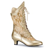 Krajky tkaniny zlato 5 cm DAME-115 Viktoriánské kotníkové boty vintage