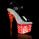 LED zarovka platformě 18 cm DISCOLITE-708STAR high heels pro tanec na tyči
