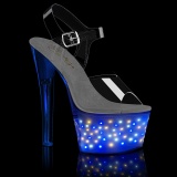 LED zarovka platformě 18 cm ECHOLITE-708 sandaly na podpatku pro tanec na tyči