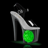 LED zarovka platformě 19 cm CIRCLE-708LT2 high heels pro tanec na tyči