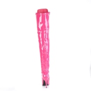 Lakovaná 13 cm SEDUCE-3024 Pink kozačky nad kolena pro muže
