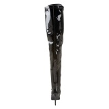 Lakovaná 13 cm SEDUCE-3024 Černý kozačky nad kolena pro muže