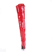 Lakovaná 13 cm SEDUCE-3024 Červený kozačky nad kolena pro muže