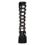 Lakovaná 14 cm SWING-815 alternativní kozačky platformě přezky cerny