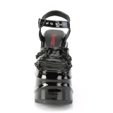 Lakovaná 15 cm Demonia WAVE-09 Platformě Klínové Sandály
