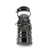 Lakovaná 15 cm Demonia WAVE-13 Platformě Klínové Sandály