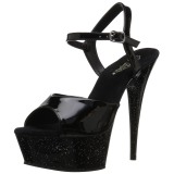 Lakovaná 15 cm Pleaser DELIGHT-609MG třpyt boty na vysokém podpatku