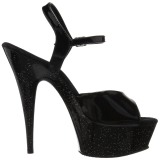 Lakovaná 15 cm Pleaser DELIGHT-609MG třpyt boty na vysokém podpatku